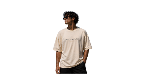 Faded Minimal Oversized Heavyweight T-Shirt — Garment-Dyed Embroidered Streetwear