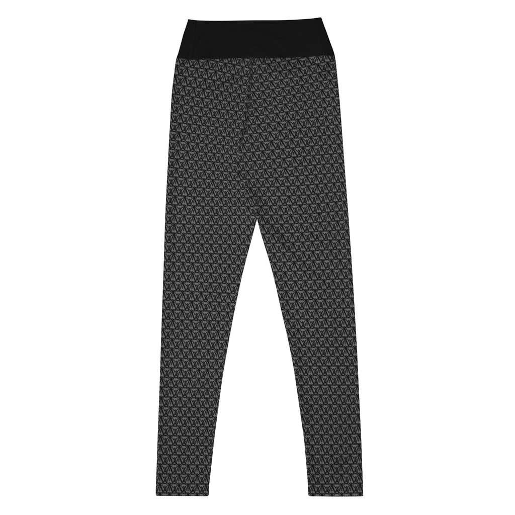 AC High-Rise Leggings in white — back view, contour fit, all-over print design, by Agilis Cultus