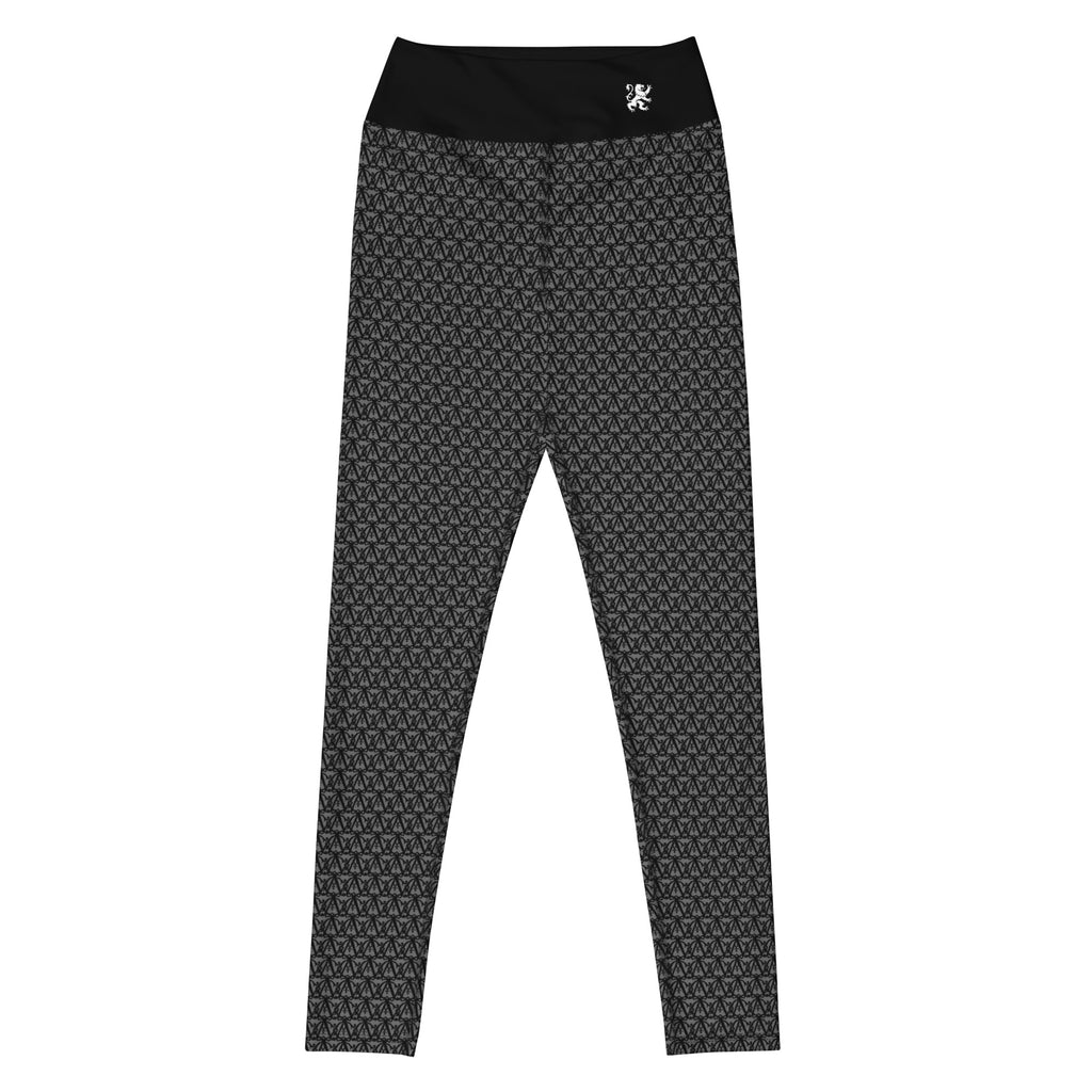 AC High-Rise Leggings in white — front view, contour fit, all-over print design, by Agilis Cultus