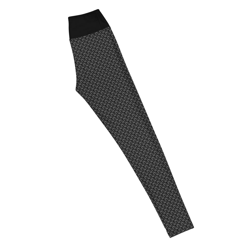 AC High-Rise Leggings in white — right side view, contour fit, all-over print design, by Agilis Cultus