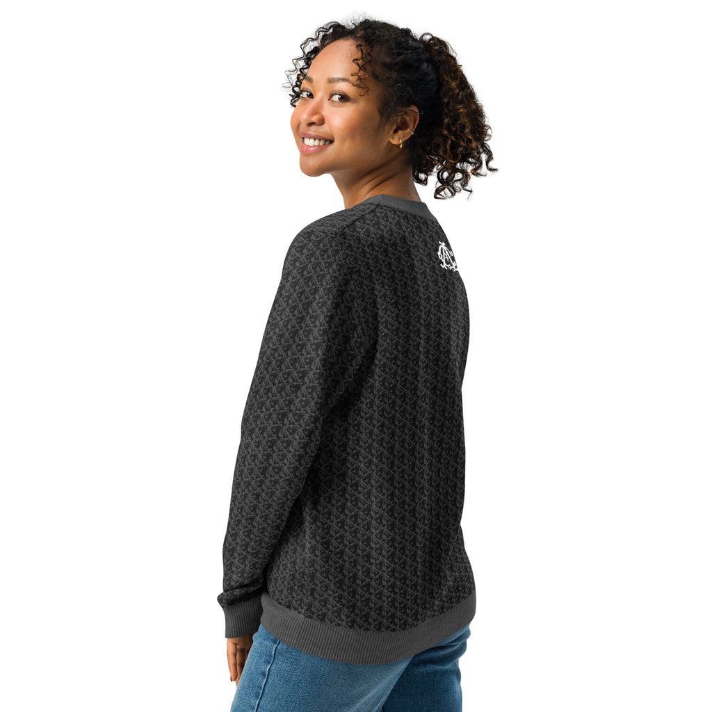 Classic Fit Knitted Crew Neck Sweater — back view, structured classic fit with a soft knit texture and clean rear silhouette, by Agilis Cultus