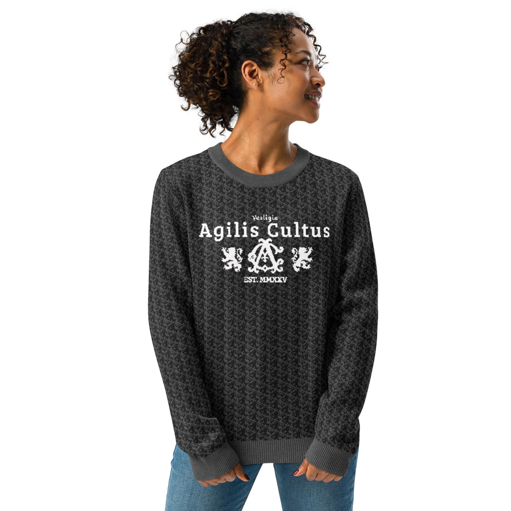 Classic Fit Knitted Crew Neck Sweater — front view, structured classic fit with a soft knit texture and clean crew neckline, by Agilis Cultus