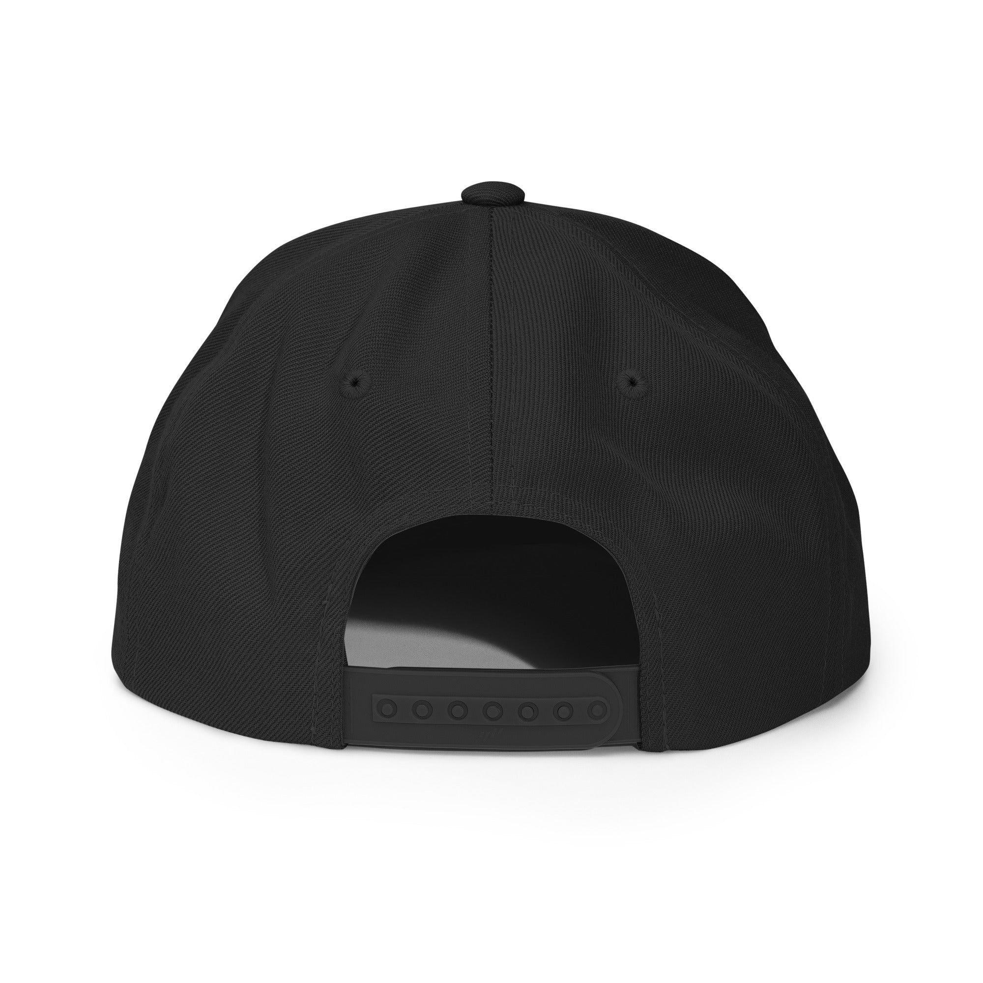 Black cap on a white background back view