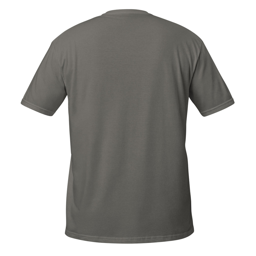 AC Essential Tee in charcoal — back view, soft unisex fit, by Agilis Cultus