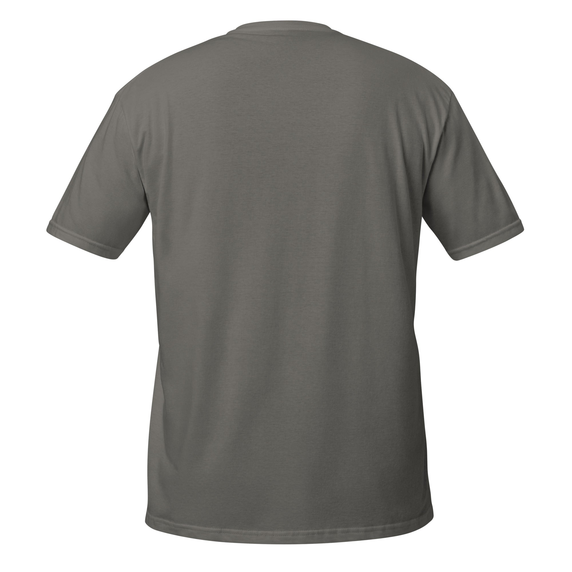 AC Essential Tee in charcoal — back view, soft unisex fit, by Agilis Cultus