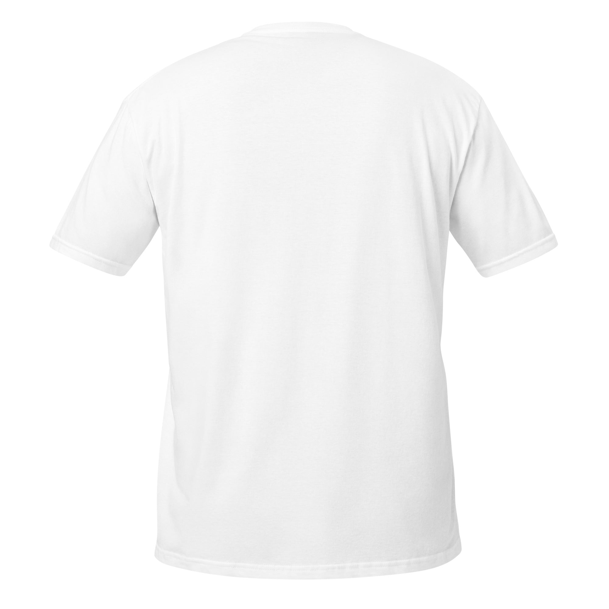 AC Essential Tee in white — back view, soft unisex fit, by Agilis Cultus