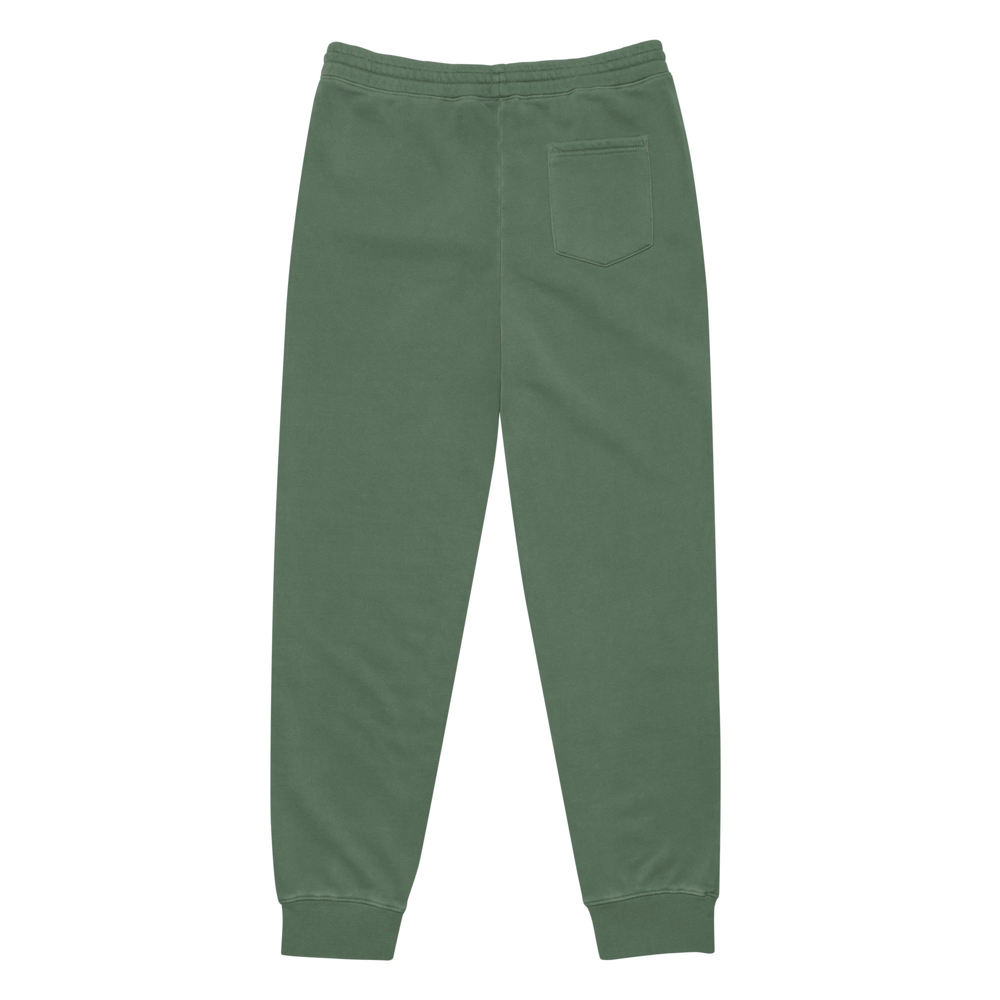 AC Agilis Cultus alpine green pigment dyed sweatpants with embroidered logo back view