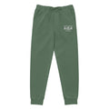 AC Agilis Cultus alpine green pigment dyed sweatpants with embroidered logo front view